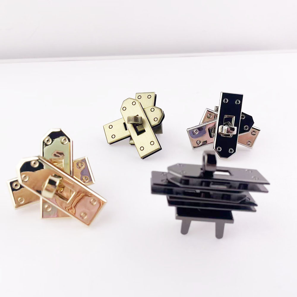 Leatherwork Hardware - 1 ensemble (4 pièces) de fermoirs