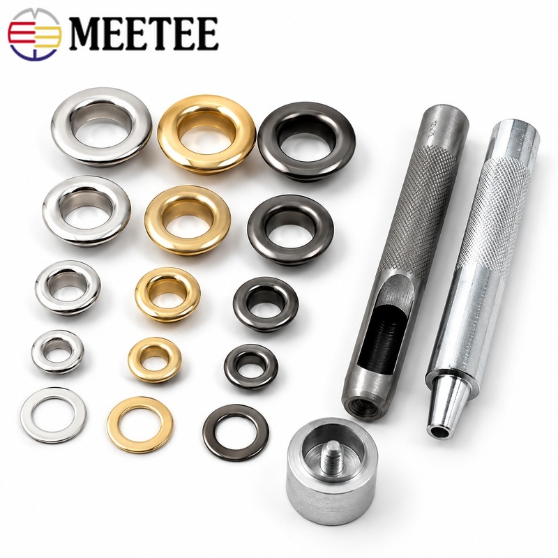 Leatherwork Eyelets - 100 Ensembles de Œillets Métalliques Meetee