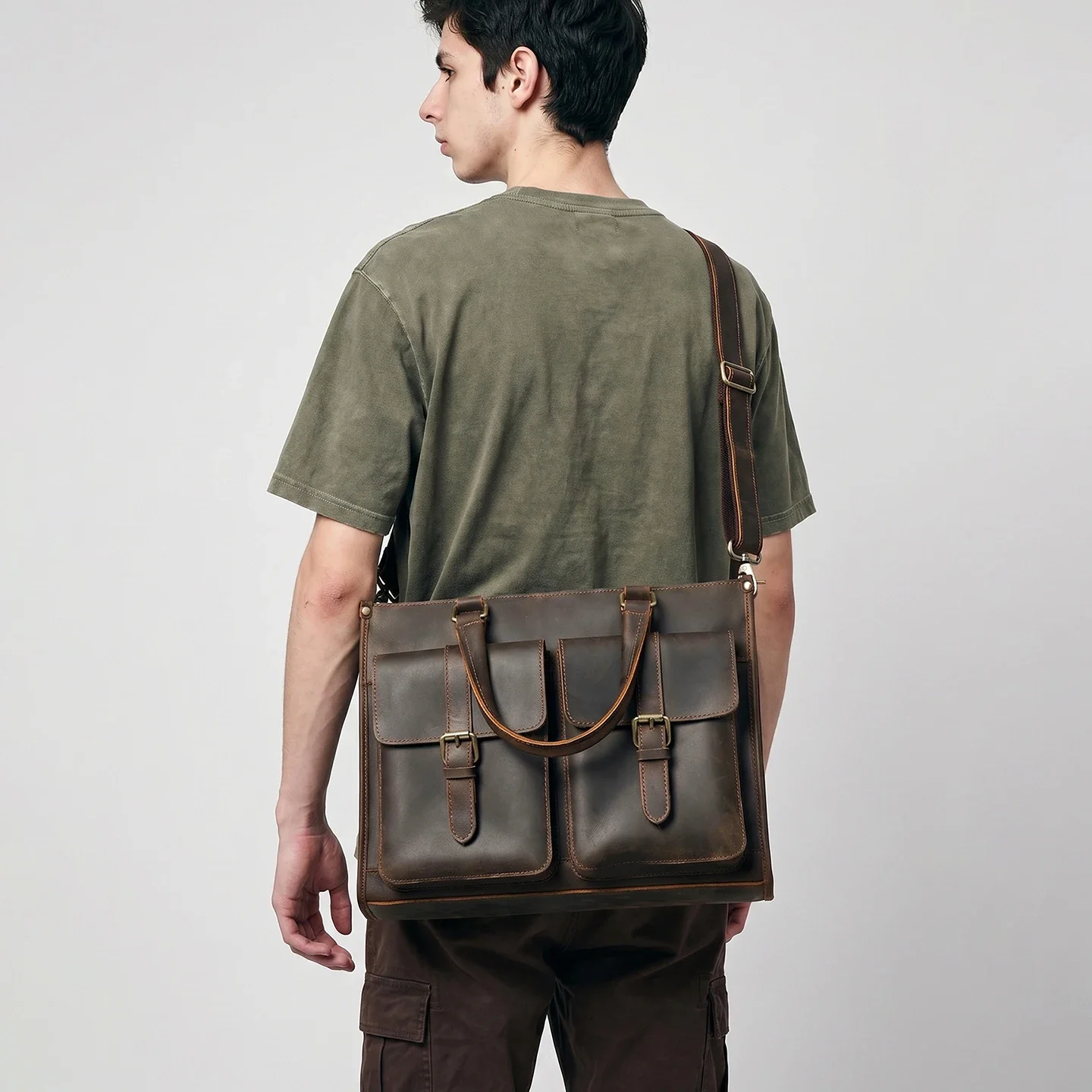 Leatherwork Thread - Sac à bandoulière vintage en cuir