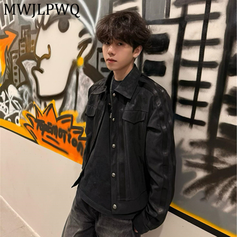 Leather Work Jacket Mens - Veste de travail rétro en daim