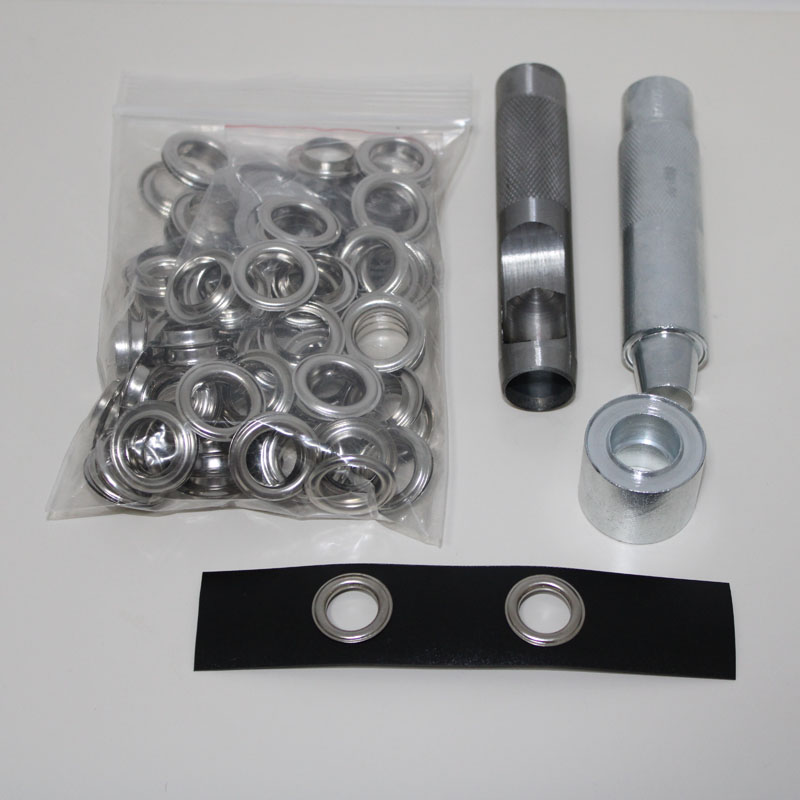 Leatherwork Eyelets - 4mm-14mm 100 ensemble argent oeillet et