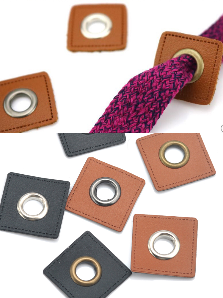 Leatherwork Eyelets - 30 pièces/lot 27/37mm carré noir/marron en