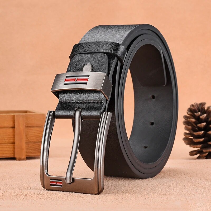 Leather Works Belt - Ceinture à boucle en métal pour