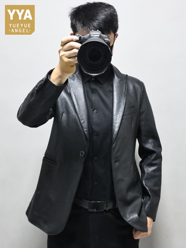 Blazer en cuir véritable pour  - Leather Work Jacket Mens avis et prix