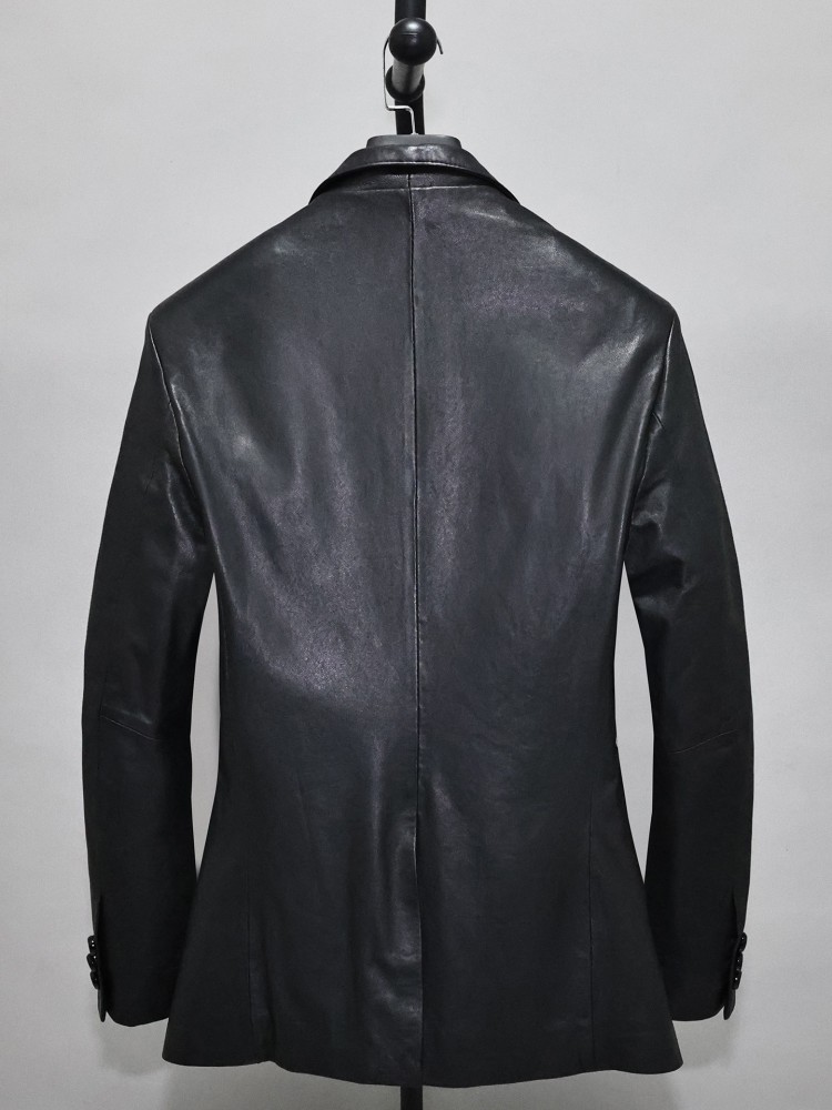 Blazer en cuir véritable pour  - Leather Work Jacket Mens avis et prix