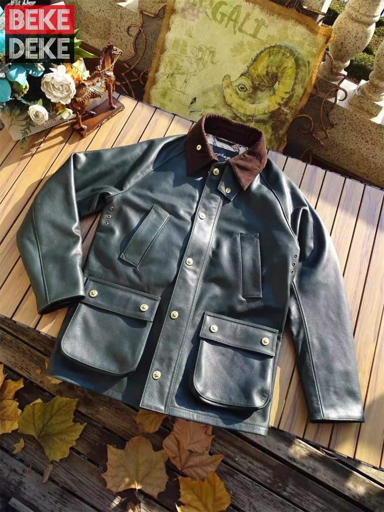 Veste en cuir de vache véritab - Leather Work Jacket Mens avis et prix