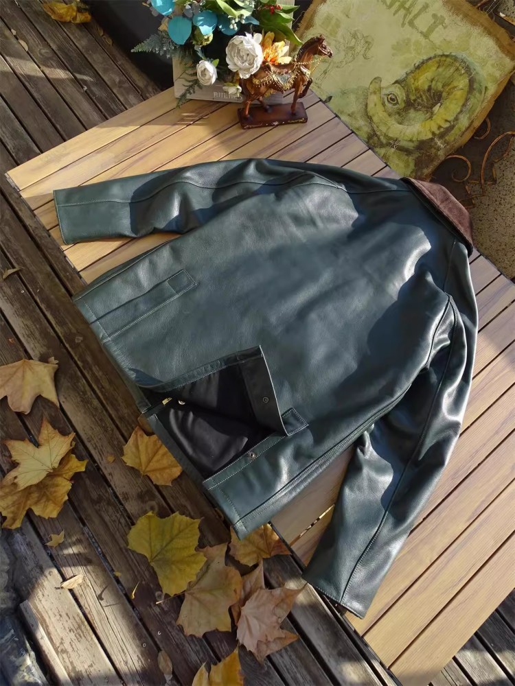 Veste en cuir de vache véritab - Leather Work Jacket Mens avis et prix