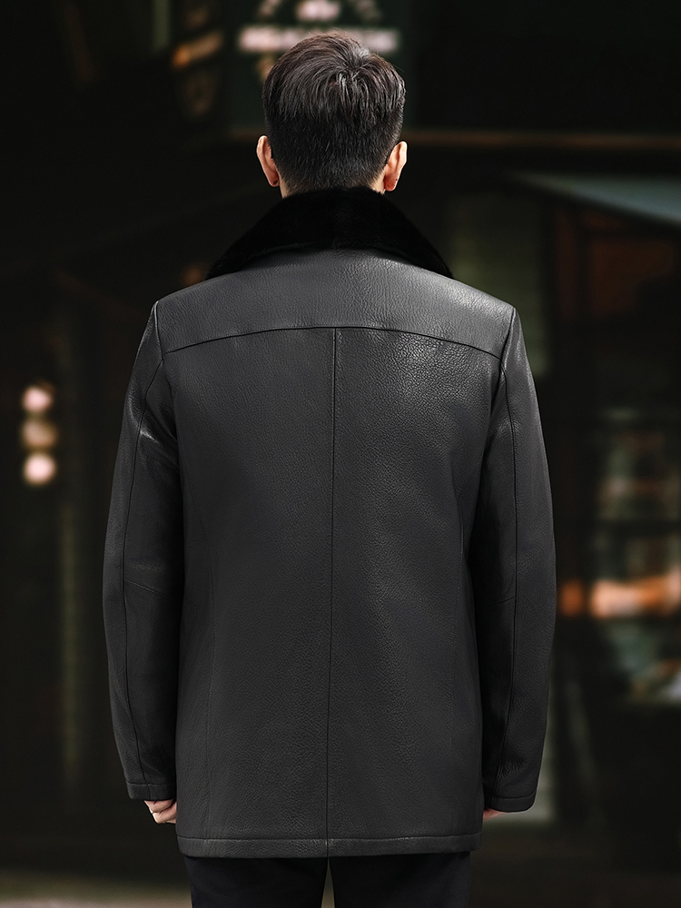 Hommes de luxe hiver véritable - Leather Work Jacket Mens avis et prix