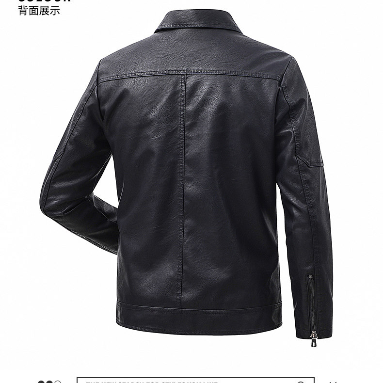 Blouson en cuir à revers pour  - Leather Work Jacket Mens avis et prix
