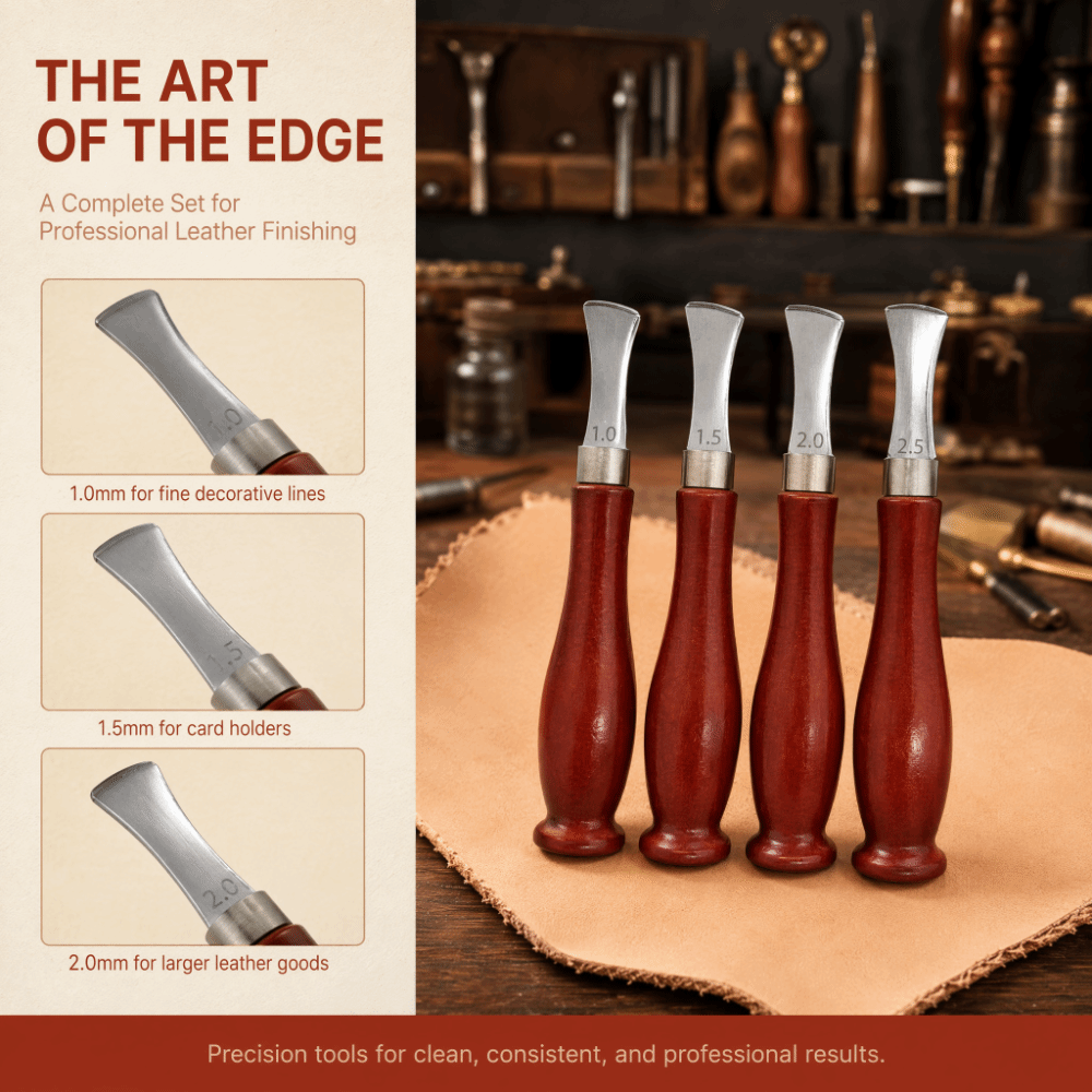 Lot de 4 rainureurs de précisi - Leatherwork Edge Beveler avis et prix