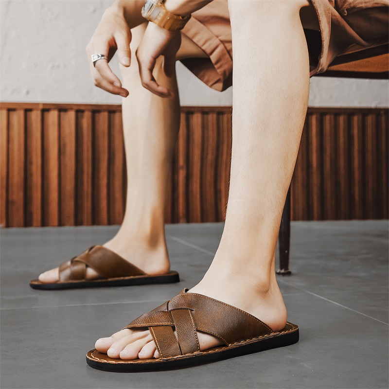 Sandales décontractées en cuir - Leather Work Flats avis et prix