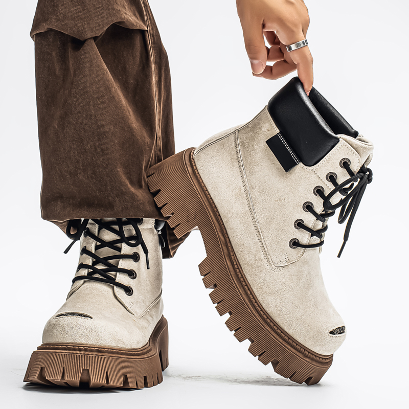 Bottes montantes classiques en - Leather Work Flats avis et prix