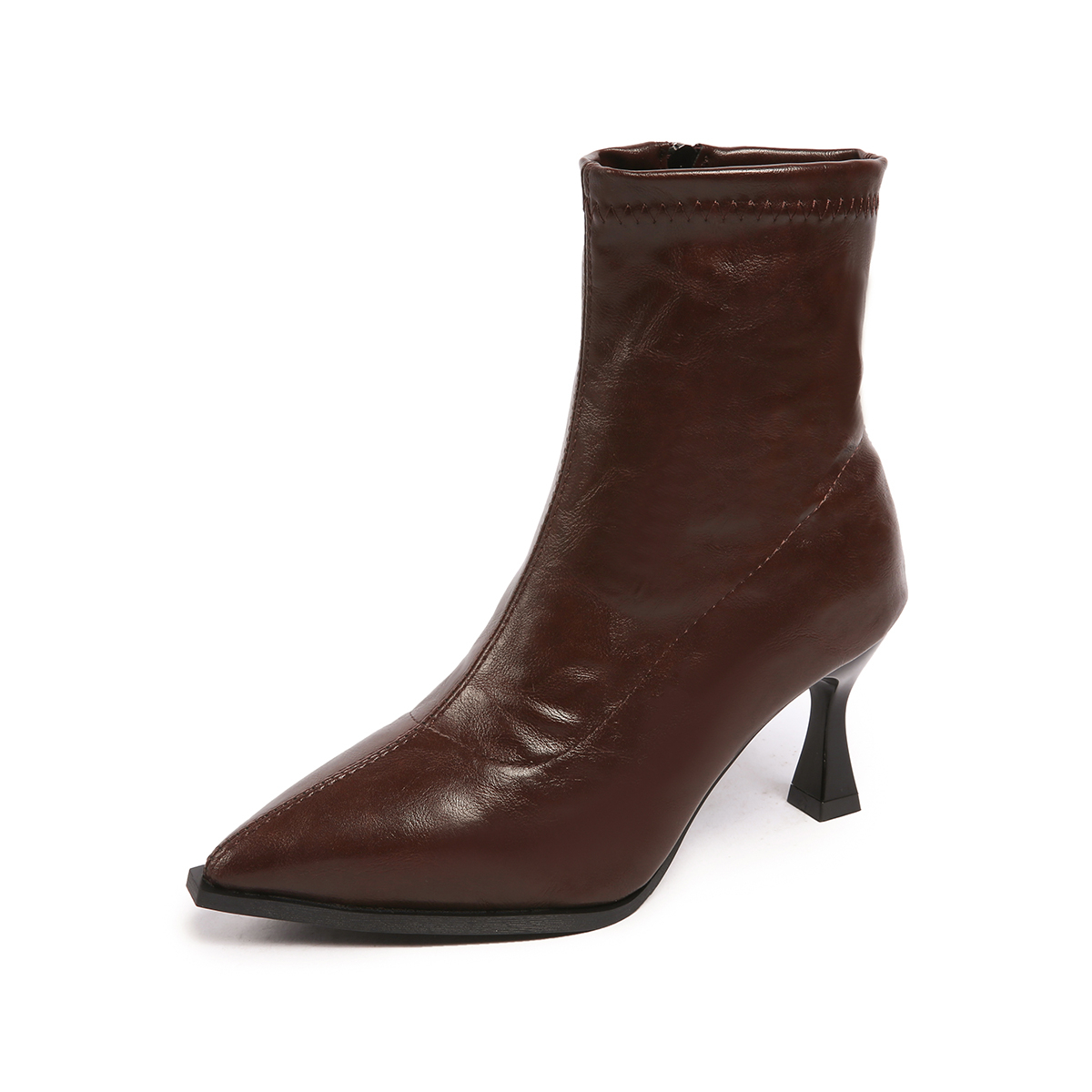 Bottines en cuir à talon haut  - Leather Work Flats avis et prix