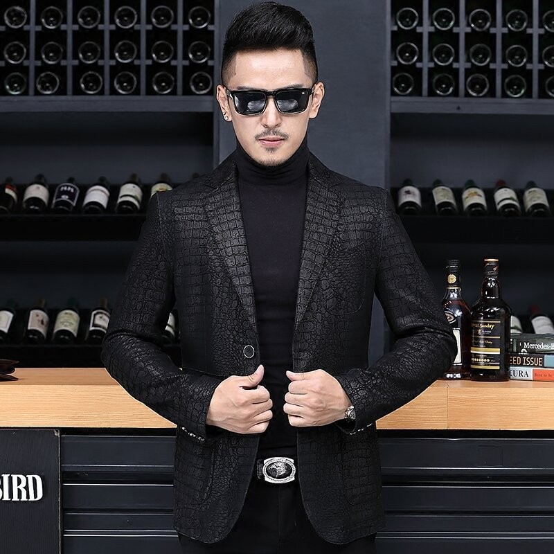 Blazer en cuir véritable pour  - Leather Work Jacket Mens avis et prix