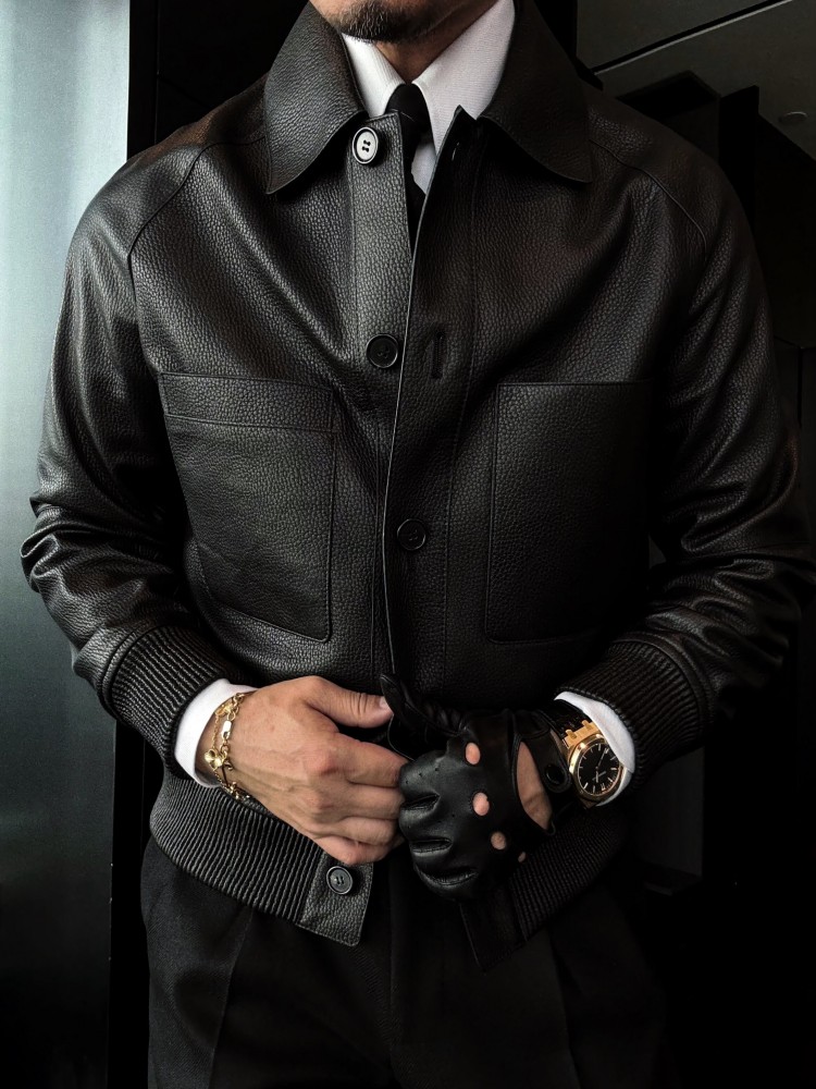 Veste en cuir véritable pour h - Leather Work Jacket Mens avis et prix