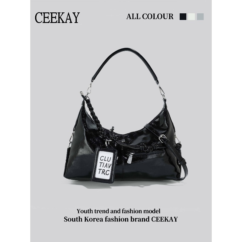 Sac Hobo en Cuir Brillant CEEK - Leatherwork Letters avis et prix