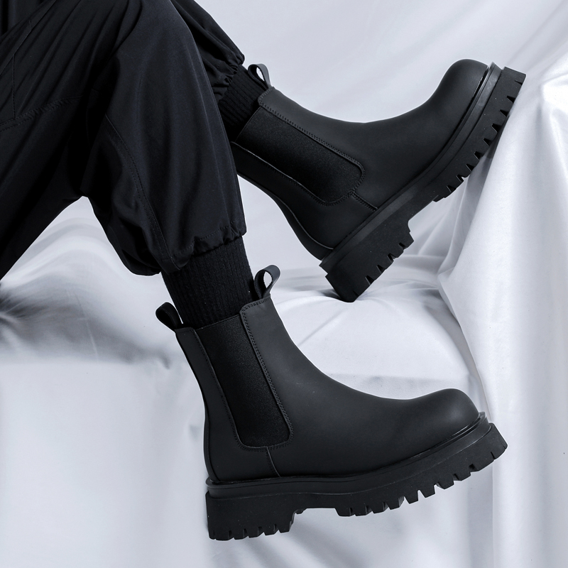 Bottes Chelsea montantes noire - Leather Work Flats avis et prix