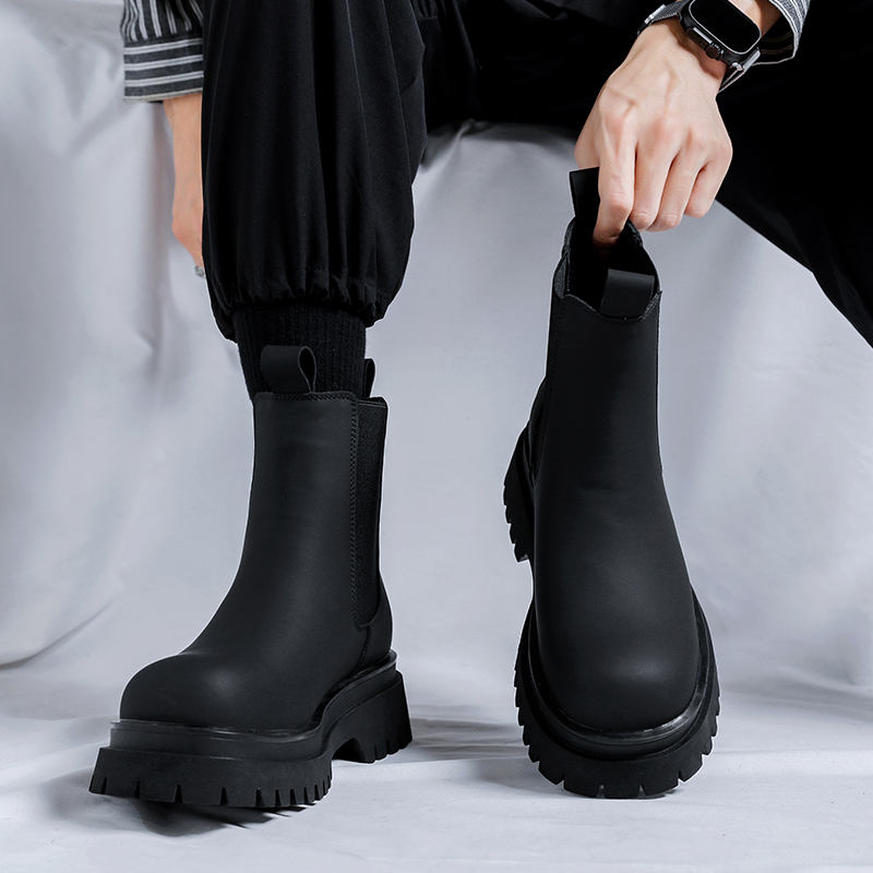 Bottes Chelsea montantes noire - Leather Work Flats avis et prix