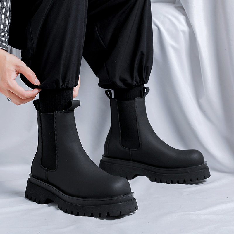 Bottes Chelsea montantes noire - Leather Work Flats avis et prix