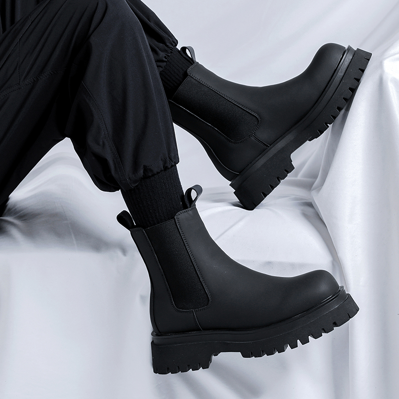 Bottes Chelsea montantes noire - Leather Work Flats avis et prix