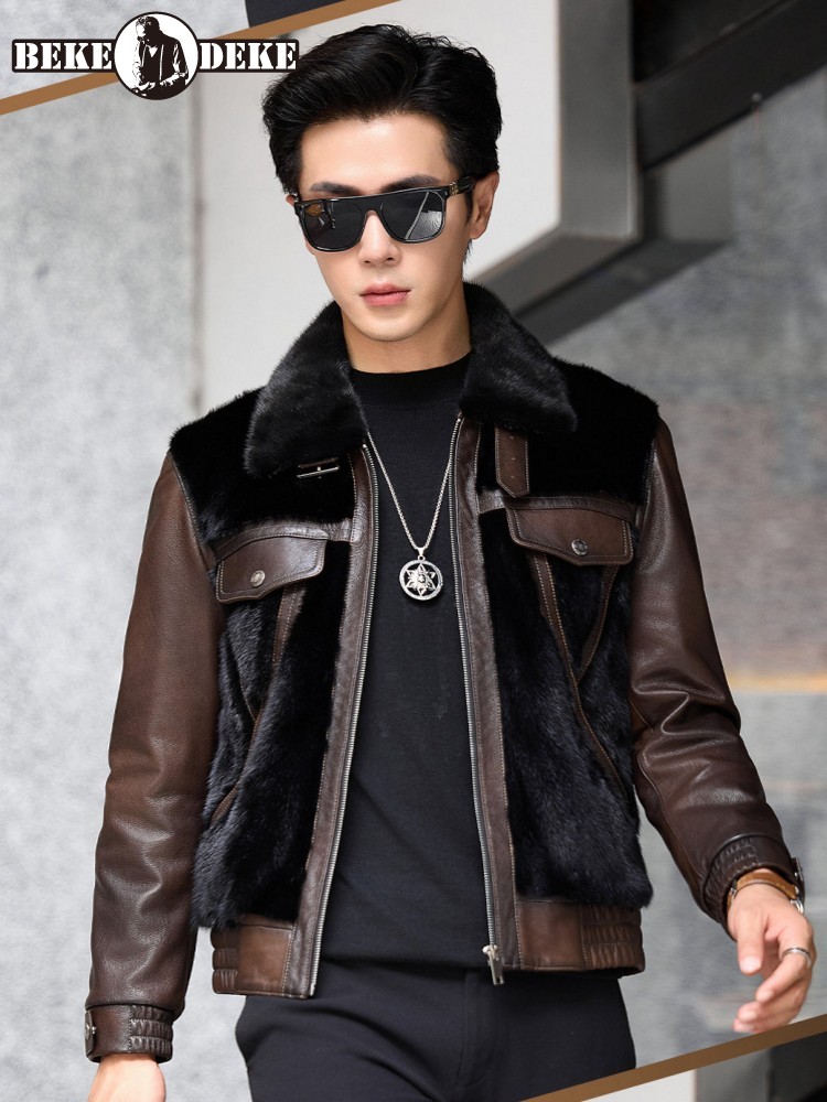 Veste d'hiver de luxe pour hom - Leather Work Jacket Mens avis et prix