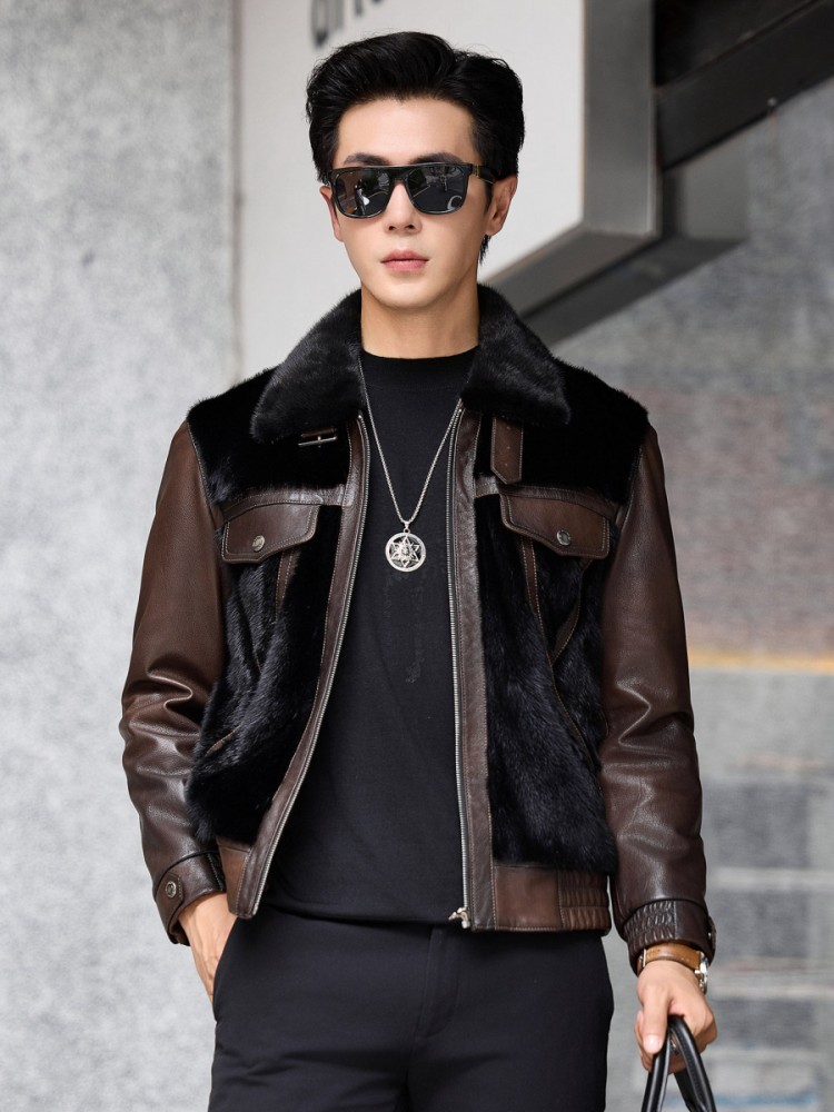 Veste d'hiver de luxe pour hom - Leather Work Jacket Mens avis et prix